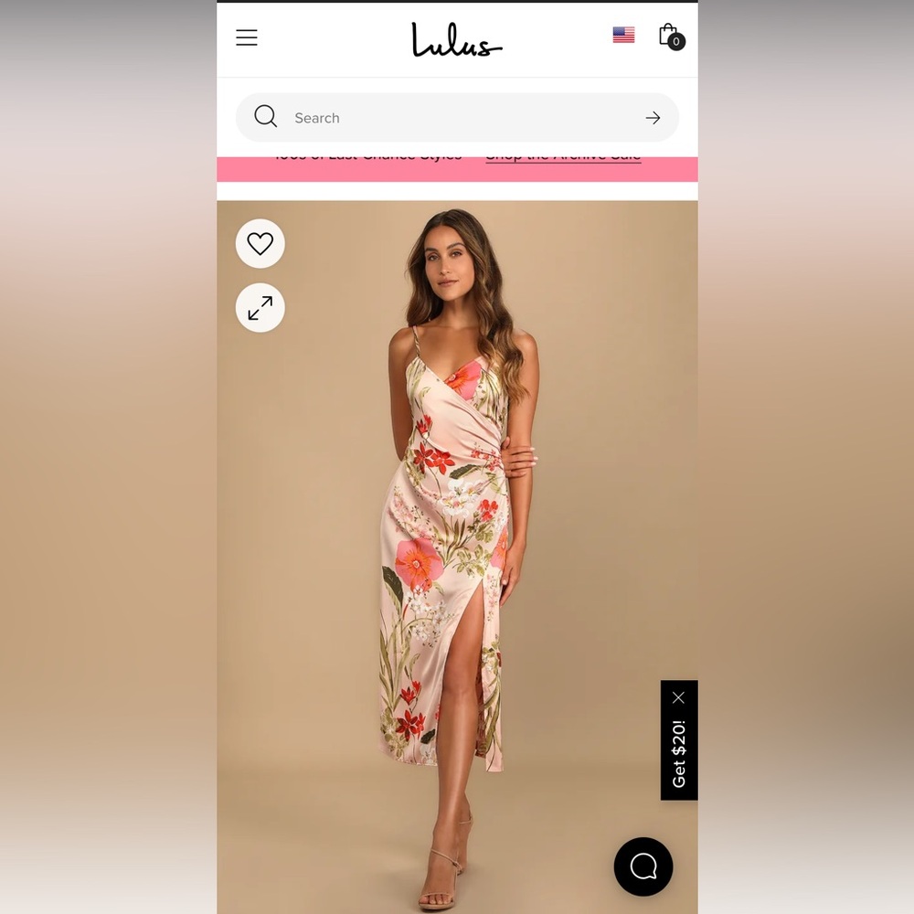 Lulus Tropical Satin Dress
